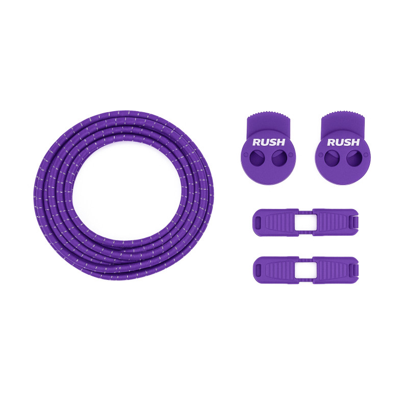 RUSH Lacets running FastLace striped Purple - White | Planetecycle