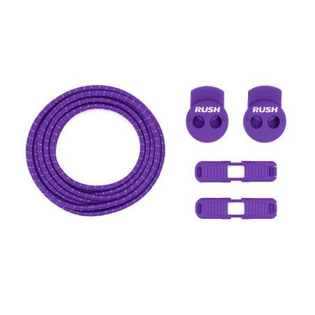 RUSH Lacets running FastLace striped Purple - White | Planetecycle