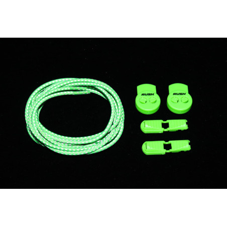 RUSH Lacets running FastLace reflective Neon Green | Planetecycle