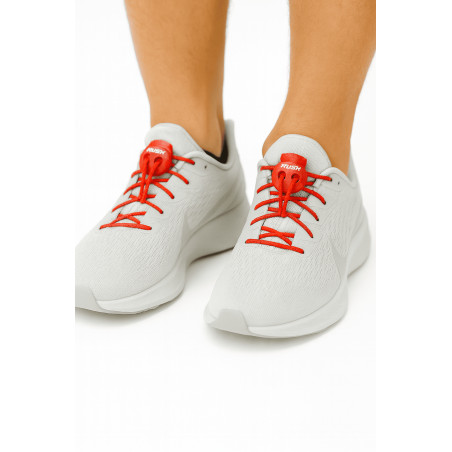 ULTEAM RACE Lacets running FastLace striped Red - Black | Planetecycle