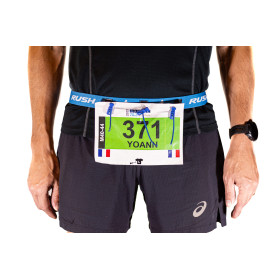 Ceinture porte dossard RUSH Basic Race belt  Blue avec 3 points