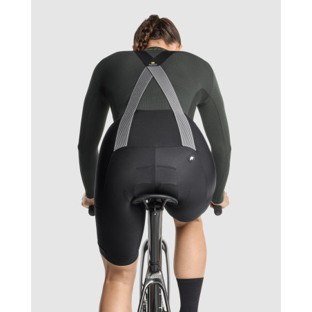 ASSOS TACTICA W 2/3 BibShortsT5 - Black Series - Cuissard cycliste Femme Demie Saison | Planetecycle