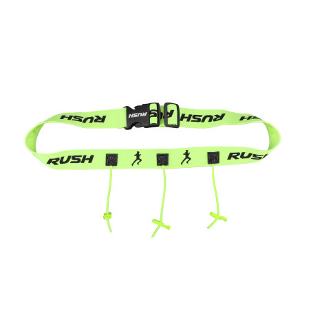 Ceinture porte dossard RUSH Basic Race belt Jaune avec 3 points | Planetecycle