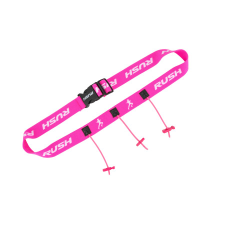 Ceinture porte dossard RUSH Basic Race belt Pink avec 3 points | Planetecycle