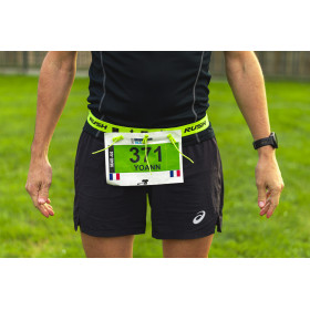 Ceinture porte dossard RUSH Basic Race belt Jaune avec 3 points