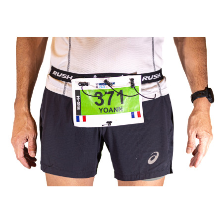 Ceinture porte dossard RUSH Basic Race belt Black avec 3 points | Planetecycle