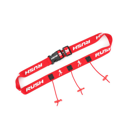 Ceinture porte dossard RUSH Basic Race belt Red avec 3 points | Planetecycle