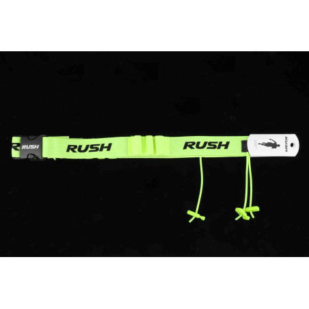 Ceinture porte dossard RUSH Energy Race belt Jaune avec 3 points de fixation et 6 porte gels | Planetecycle