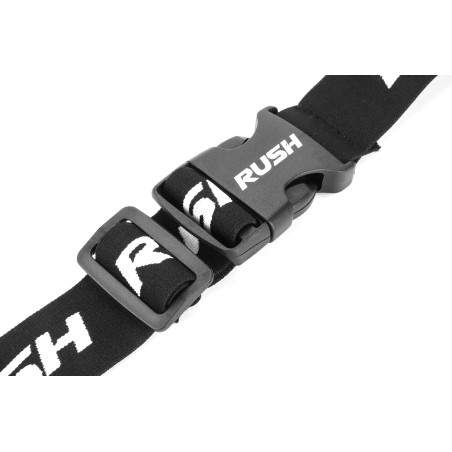 Ceinture porte dossard RUSH Energy Race belt Black avec 3 points de fixation et 6 porte gels | Planetecycle