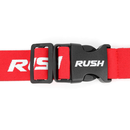 Ceinture porte dossard RUSH Energy Race belt Red avec 3 points de fixation et 6 porte gels | Planetecycle