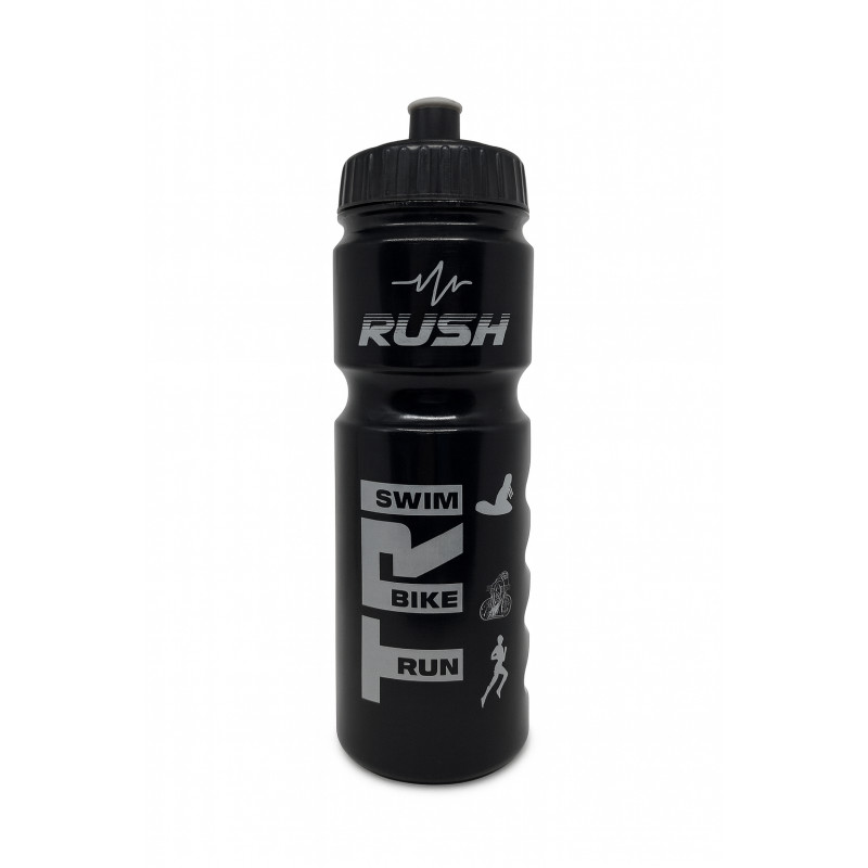 Bidon TRIATHLON RUSH - Black Shiny SILVER - 750ml | Planetecycle