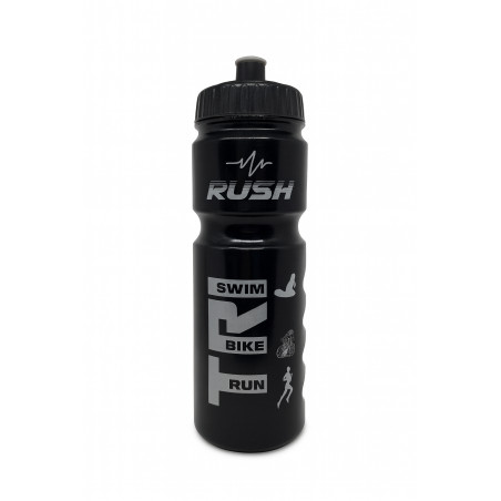 Bidon TRIATHLON RUSH - Black Shiny SILVER - 750ml | Planetecycle