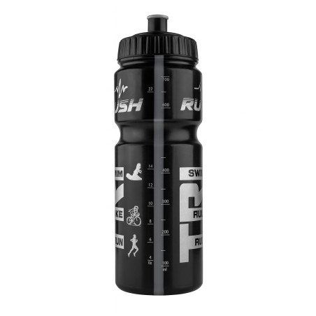 Bidon TRIATHLON RUSH - Black Shiny SILVER - 750ml | Planetecycle