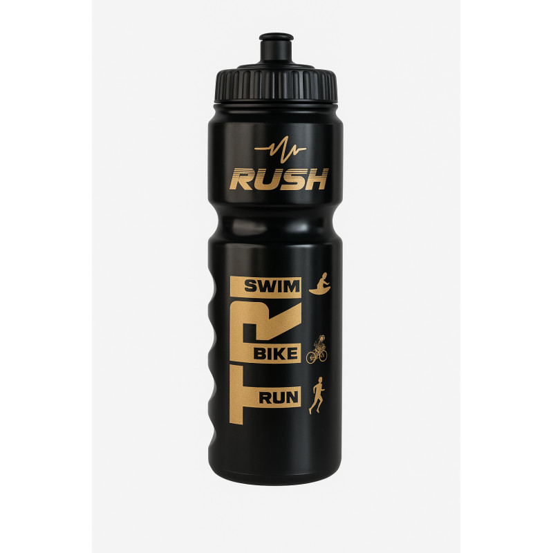 Bidon TRIATHLON RUSH - Black Shiny GOLD - 750ml | Planetecycle