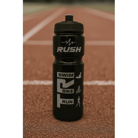 Bidon TRIATHLON RUSH - Black Shiny SILVER - 750ml | Planetecycle