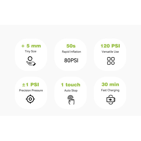 Mini Pompe électrique CYCPLUS AS2 PRO - Mini compresseur pour gonflage rapide toutes valves | Planetecycle