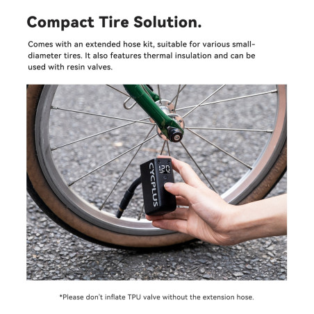 Mini Pompe électrique CYCPLUS AS2 PRO - Mini compresseur pour gonflage rapide toutes valves | Planetecycle
