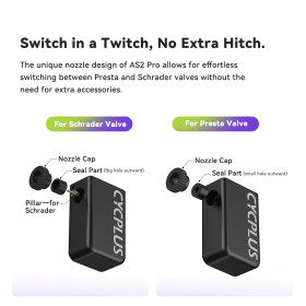 Mini Pompe électrique CYCPLUS AS2 PRO - Mini compresseur pour gonflage rapide toutes valves