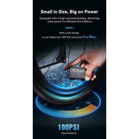 Mini Pompe électrique CYCPLUS AS2   - Mini compresseur pour gonflage rapide toutes valves