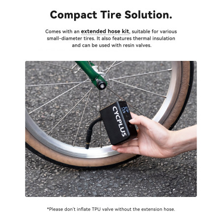 Mini Pompe électrique CYCPLUS AS2 PRO MAX - Mini compresseur pour gonflage rapide toutes valves | Planetecycle
