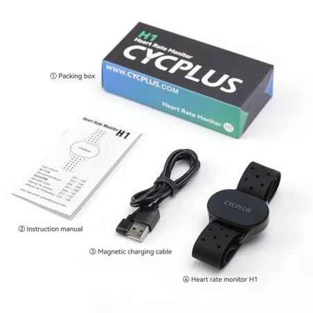 Brassard Capteur de fréquence cardiaque H1 CYCPLUS- Bluetooth et ANT+ | Planetecycle