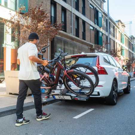 PORTE-VÉLO XLC VC-C08 ALMADA WORK-E PLIABLE POUR 2 E-BIKES AVEC ADAPTATEUR POUR CADRE | Planetecycle