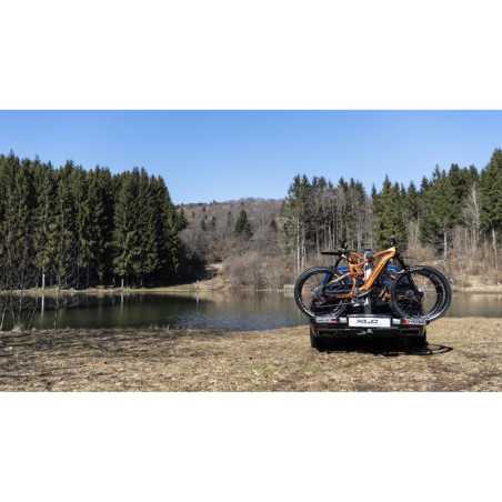 PORTE-VÉLO XLC VC-C08 ALMADA WORK-E PLIABLE POUR 2 E-BIKES AVEC ADAPTATEUR POUR CADRE | Planetecycle