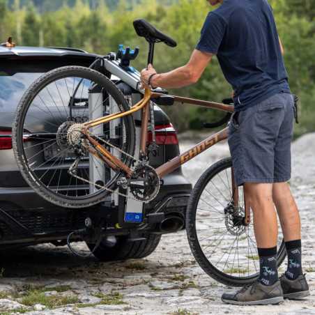 PORTE-VÉLO XLC VC-C08 ALMADA WORK-E PLIABLE POUR 2 E-BIKES AVEC ADAPTATEUR POUR CADRE | Planetecycle