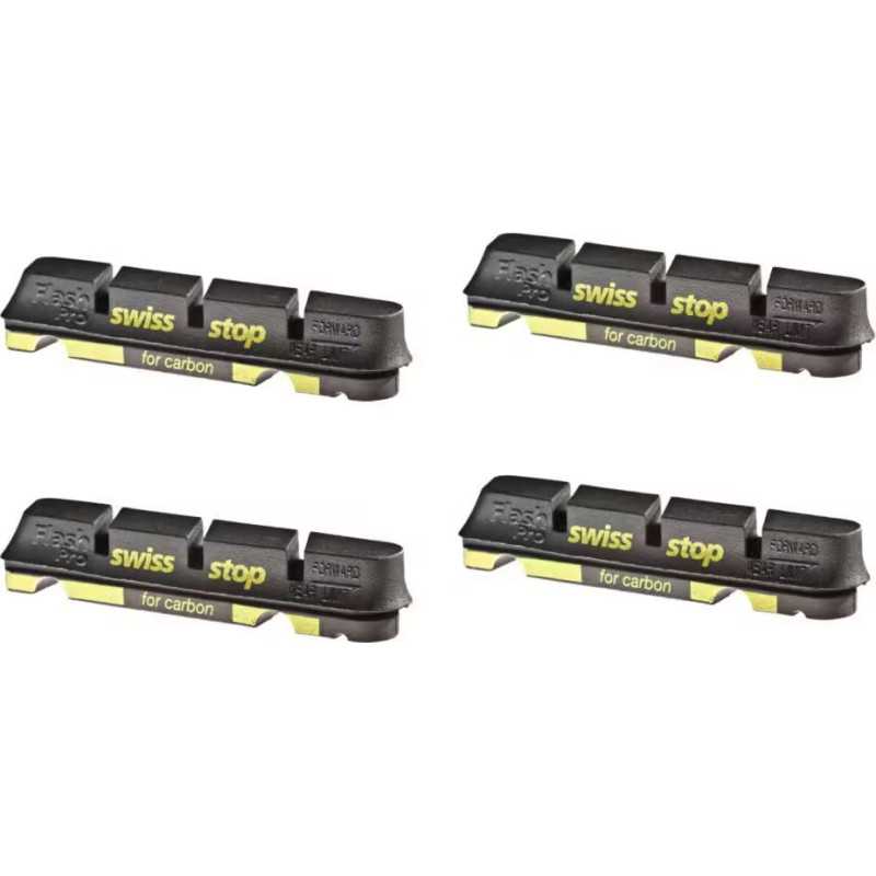 Patins Swisstop FLASH NOIRS CARBONE - KIT 4 PATINS | Planetecycle