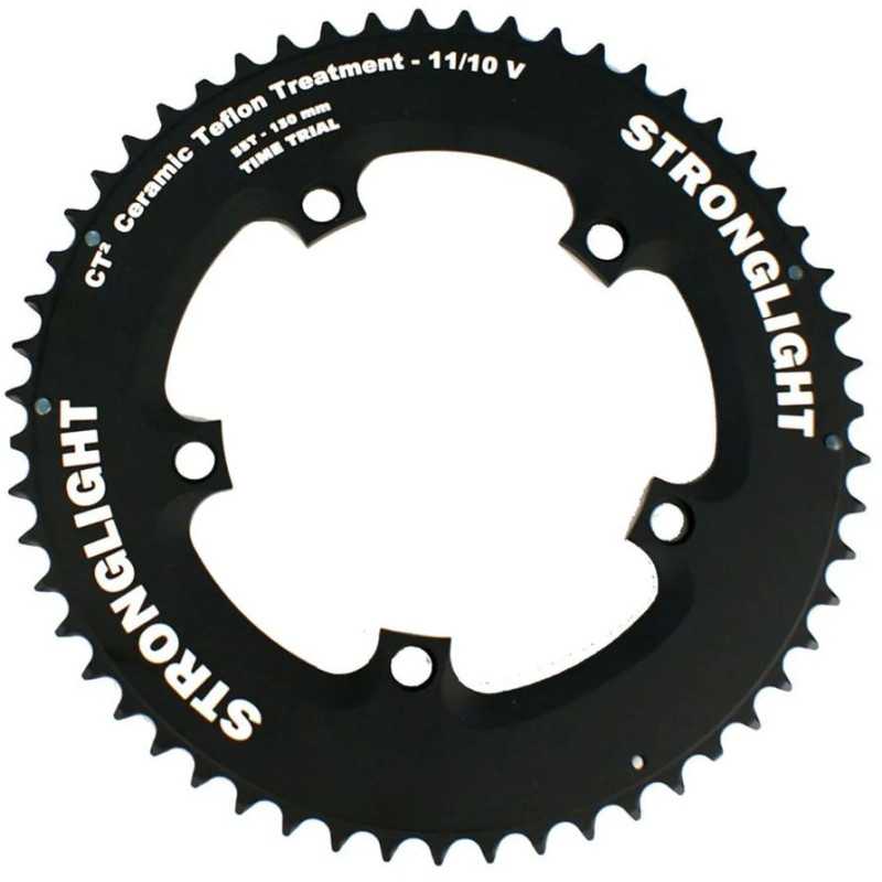 Plateau extérieur STRONGLIGHT CLM - TIME TRIAL TYPE S / TT (CLM) - 10-11 vitesses - entraxe 130mm - 5 branches | Planetecycle