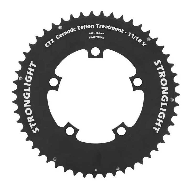 Plateau extérieur STRONGLIGHT TIME TRIAL Compatible Shimano FC-9000 - FC-6800 - FC-5800 - compact 110mm - 11 vitesses 4 branches | Planetecycle