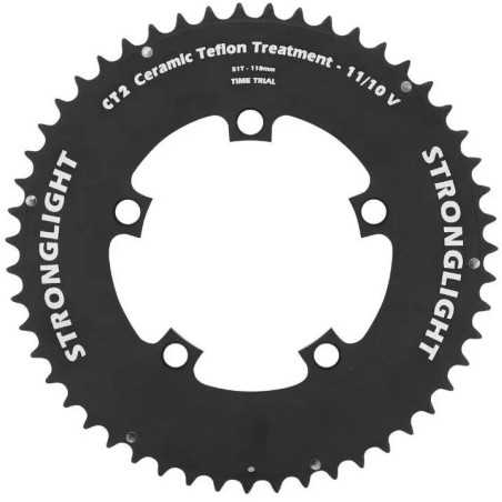 Plateau extérieur STRONGLIGHT TIME TRIAL Compatible Shimano FC-9000 - FC-6800 - FC-5800 - compact 110mm - 11 vitesses 4 branches | Planetecycle