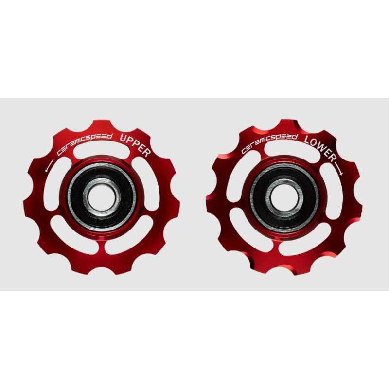 CERAMICSPEED Pulley Wheels Shimano 11s - Galets de derailleur CERAMICSPEED pour derailleur arriere Shimano 11v - RED | Planetecycle