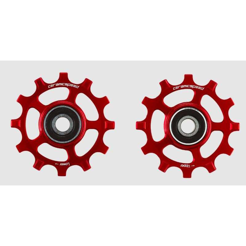 CERAMICSPEED Pulley Wheels SRAM AXS 12s - Galets de derailleur pour derailleur arriere SRAM AXS 12v - RED | Planetecycle