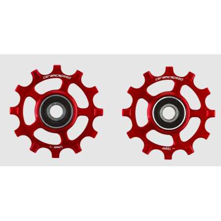 CERAMICSPEED Pulley Wheels SRAM AXS 12s - Galets de derailleur pour derailleur arriere SRAM AXS 12v - RED | Planetecycle