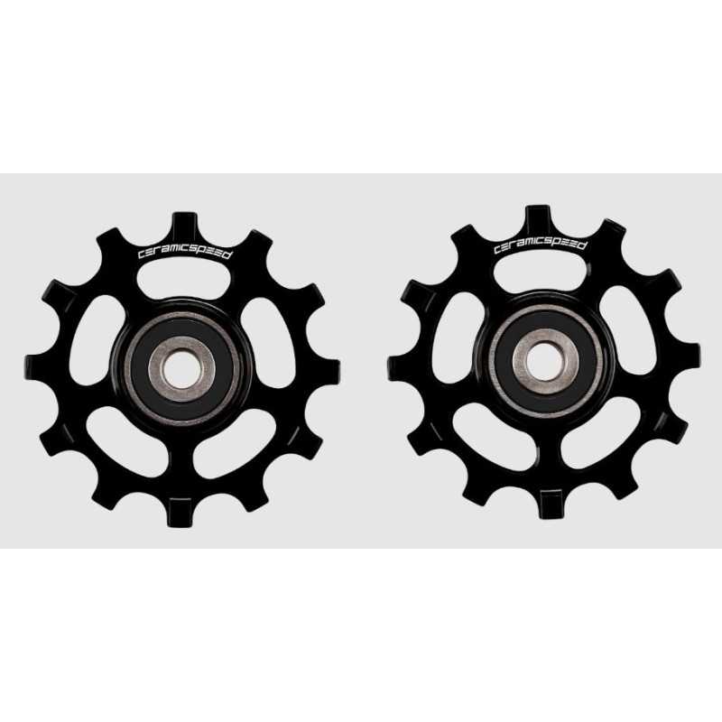 CERAMICSPEED Pulley Wheels SRAM AXS 12s - Galets de derailleur pour derailleur arriere SRAM AXS 12v - BLACK | Planetecycle