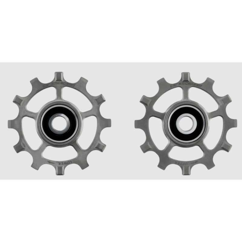 CERAMICSPEED Pulley Wheels Shimano 11s 12 dents - Galets de derailleur pour SHIMANO NW 9100-8000-RX800-GRX - Titanium Coated | Planetecycle