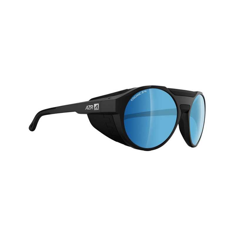 Lunettes Solaires AZR KROMIC ECRIN NOIRE MATE / ECRAN HYDROPHOBE IRISE BLEU PHOTOCHROMIQUE / CAT 2 | Planetecycle