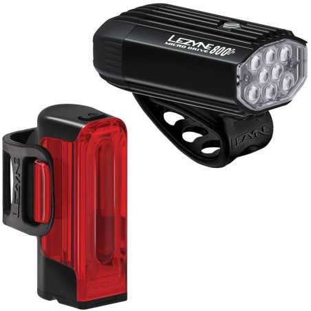 Éclairage Paire LEZYNE MICRO DRIVE 800 Plus / STRIP DRIVE 300 Plus - Satin Black | Planetecycle Éclairage Paire LEZYNE MICRO DRIVE 800 Plus / STRIP DRIVE 300 Plus - Satin Black | Planetecycle