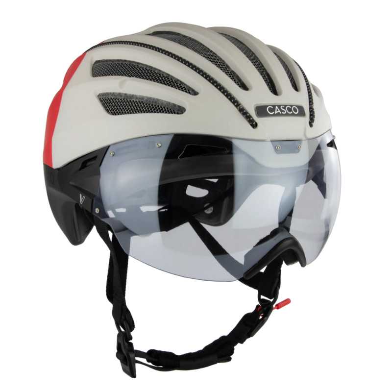 SPEEDairo SPEEDairo Nitro Silk silkwhite-grey-red - Casque vélo route aéro | Planetecycle