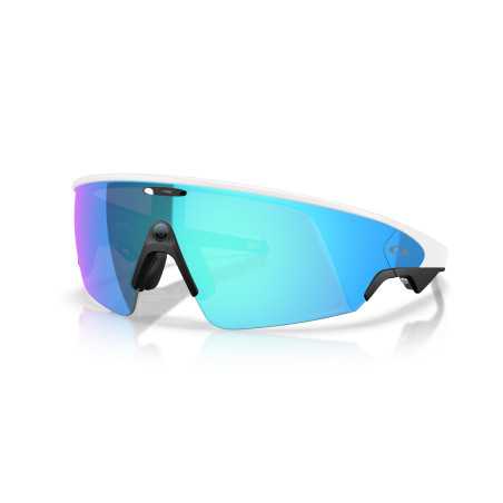 OAKLEY META VANGUARD IA White Prizm Saphir - Lunettes solaires connectées avec Caméra et écouteurs intégrés | Planetecycle OAKLEY META VANGUARD IA White Prizm Saphir - Lunettes solaires connectées avec Caméra et écouteurs intégrés | Planetecycle