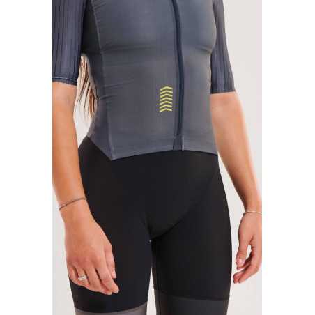 ZEROD TTSuit RACER Black Vol - Trifonction Triathlon femme manches courtes | Planetecycle
