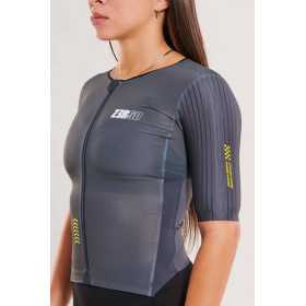 ZEROD TTSuit RACER Black Volt - Trifonction Triathlon femme manches courtes