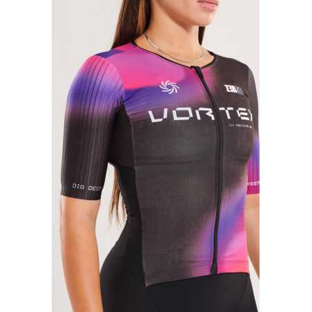 ZEROD TTSuit RACER Vortex Nebula - Trifonction Triathlon femme manches courtes | Planetecycle