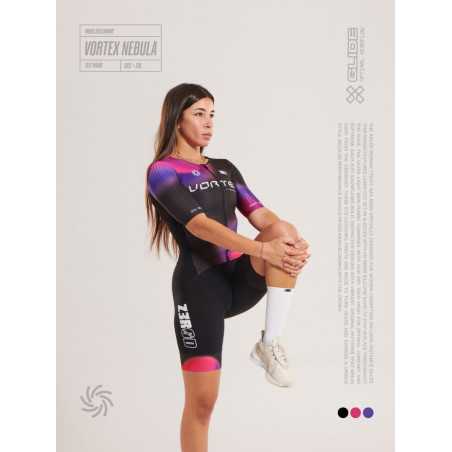 ZEROD TTSuit RACER Vortex Nebula - Trifonction Triathlon femme manches courtes | Planetecycle