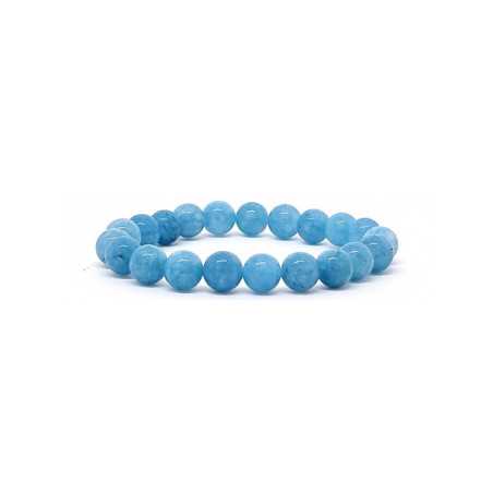 Bracelet Pierres Naturelles ANGELITE 8mm - KIREI PARIS BIJOUX | Planetecycle