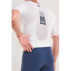 ZEROD TTSuit RACER Smoke White - Trifonction Triathlon Homme manches courtes