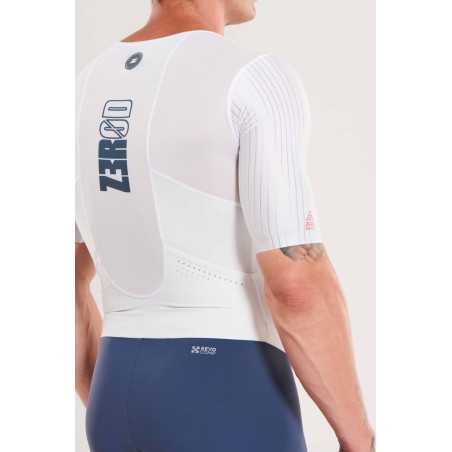 ZEROD TTSuit RACER Smoke White - Trifonction Triathlon Homme manches courtes | Planetecycle