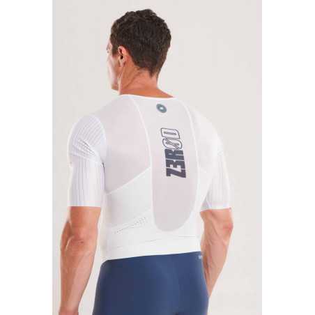 ZEROD TTSuit RACER Smoke White - Trifonction Triathlon Homme manches courtes | Planetecycle