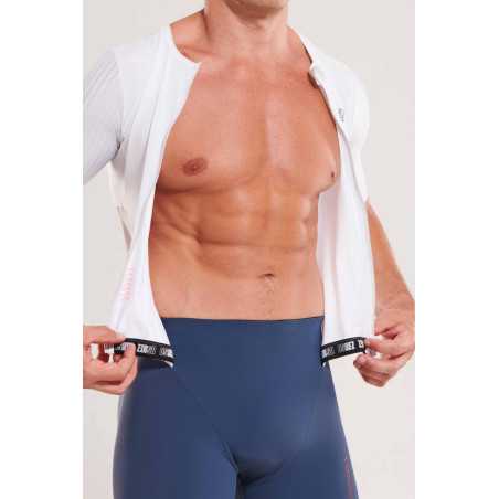 ZEROD TTSuit RACER Smoke White - Trifonction Triathlon Homme manches courtes | Planetecycle